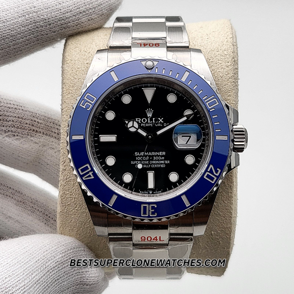 Rolex Submariner Date 18ct White Gold Blue Ceramic Bezel 3235 Swiss Super Clone Watch Ref-126619LB