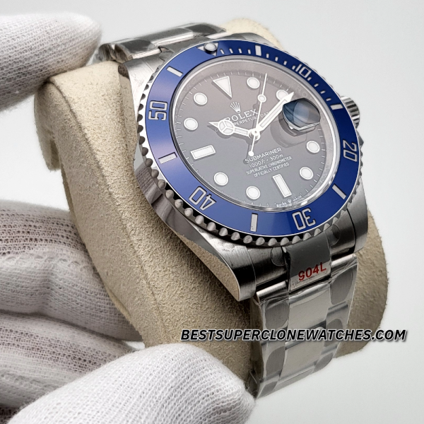 Rolex Submariner Date 18ct White Gold Blue Ceramic Bezel 3235 Swiss Super Clone Watch Ref-126619LB - Image 3