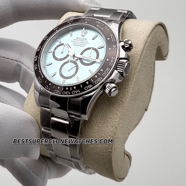 Rolex Daytona Platinum Ice Blue Dial 40mm 4131 Swiss Super Clone Watch Ref-126506 - Image 2