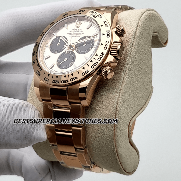 Rolex Daytona Everose Gold Sundust Dial 4131 Swiss Super Clone Watch Ref-126505 - Image 2