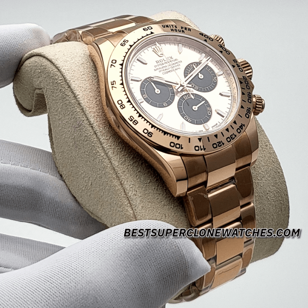 Rolex Daytona Everose Gold Sundust Dial 4131 Swiss Super Clone Watch Ref-126505 - Image 3