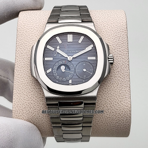 Patek Philippe Nautilus Moon Phase Power Reserve Black-Blue Dial 240 PS IRM CLU Swiss Super Clone Watch Ref-5712/1A-001