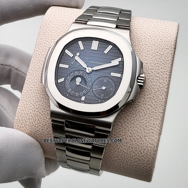 Patek Philippe Nautilus Moon Phase Power Reserve Black-Blue Dial 240 PS IRM CLU Swiss Super Clone Watch Ref-5712/1A-001 - Image 2