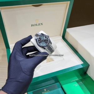 Swiss super clone Rolex Datejust 126334 with Oystersteel and white gold, mint green dial, and 3235 movement