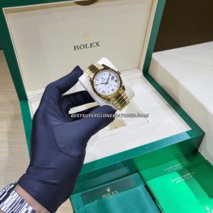 Rolex Day-Date 228238 Swiss super clone with 18kt yellow gold case and white dial