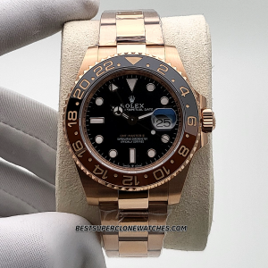Rolex GMT Master II Everose Gold 3285 Swiss Super Clone Watch Ref-126715CHNR
