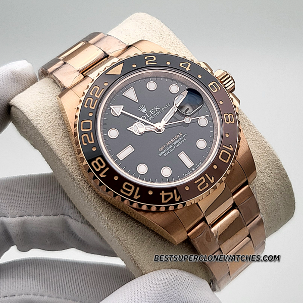 Rolex GMT Master II Everose Gold 3285 Swiss Super Clone Watch Ref-126715CHNR - Image 3