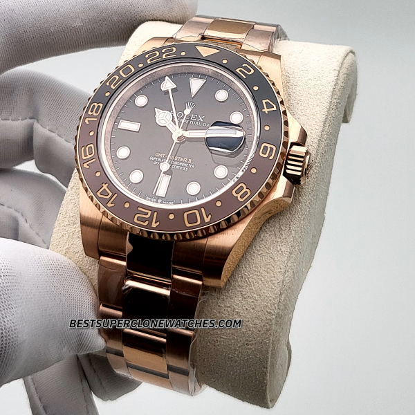 Rolex GMT Master II Everose Gold 3285 Swiss Super Clone Watch Ref-126715CHNR - Image 2