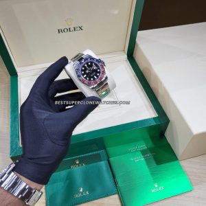 Swiss super clone Rolex GMT Master II Pepsi edition with oystersteel case and bracelet