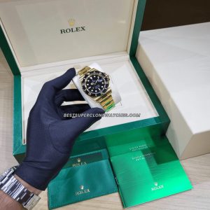 Replica Rolex Submariner 126618LN black dial model with luminous hour markers