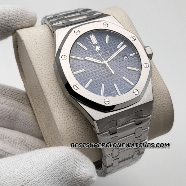 Audemars Piguet Royal Oak Stainless Steel Blue Dial 3120 Swiss Super Clone Watch Ref-15400ST.OO.1220ST.03 - Image 3