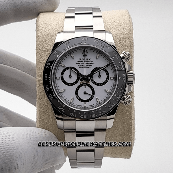Rolex Daytona Panda White Dial 4131 Swiss Super Clone Watch Ref-126500LN