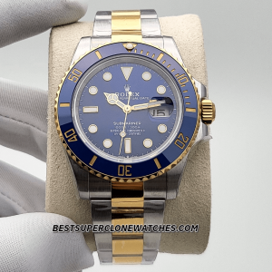 Rolex Submariner 2-Tone Royal Blue Dial 3235 Swiss Super Clone Watch Ref-126613LB