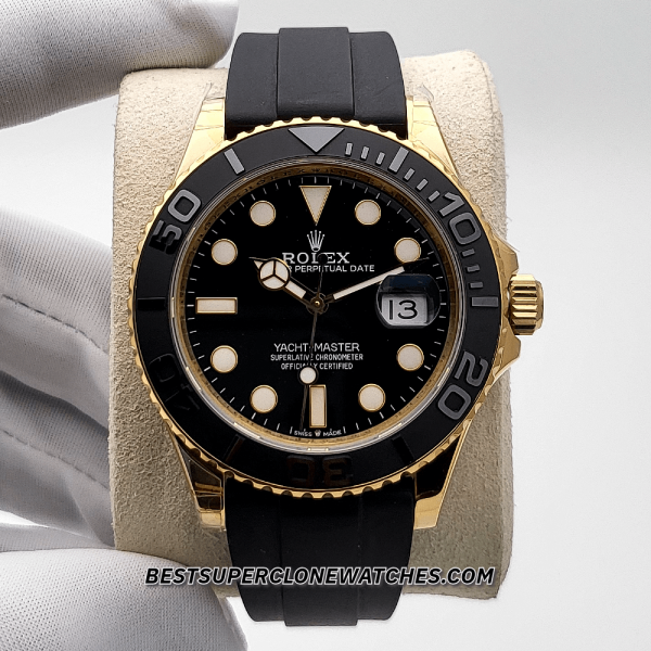 Rolex Yacht-Master Yellow Gold Oysterflex 3235 Swiss Super Clone Watch Ref-226658