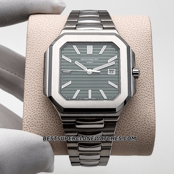 Patek Philippe Cubitus Stainless Steel Sunburst Olive Green Dial 26-330 S C Swiss Super Clone Watch Ref-5821/1A-001