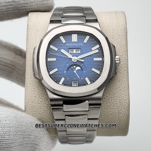 Patek Philippe Nautilus Annual Calendar Moon Phases Blue Dial 324 S QA LU 24H/303 Swiss Super Clone Watch Ref-5726/1A-014