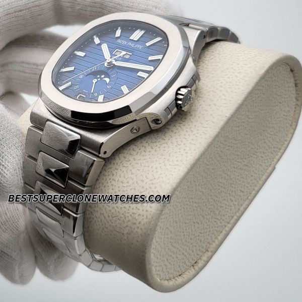 Patek Philippe Nautilus Annual Calendar Moon Phases Blue Dial 324 S QA LU 24H/303 Swiss Super Clone Watch Ref-5726/1A-014 - Image 2