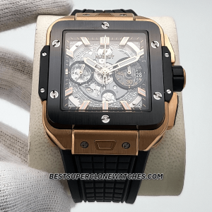 Hublot Square Bang Unico King Gold Ceramic HUB1280 Swiss Super Clone Watch Ref-821.OM.0180.RX