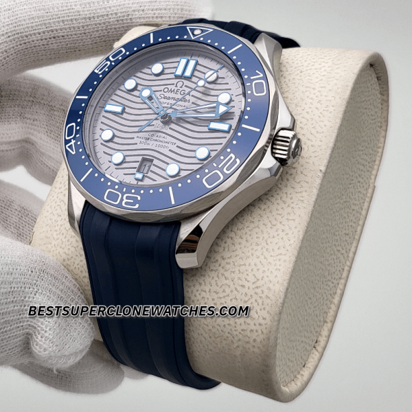 Omega Seamaster Diver 300M Steel On Rubber Strap Grey Dial 8800 Swiss Super Clone Watch Ref-210.32.42.20.06.001 - Image 2