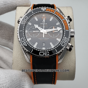 Omega Seamaster Planet Ocean 600M Chronograph Steel On Rubber Strap Black Dial 9900 Swiss Super Clone Watch Ref-215.32.46.51.01.001