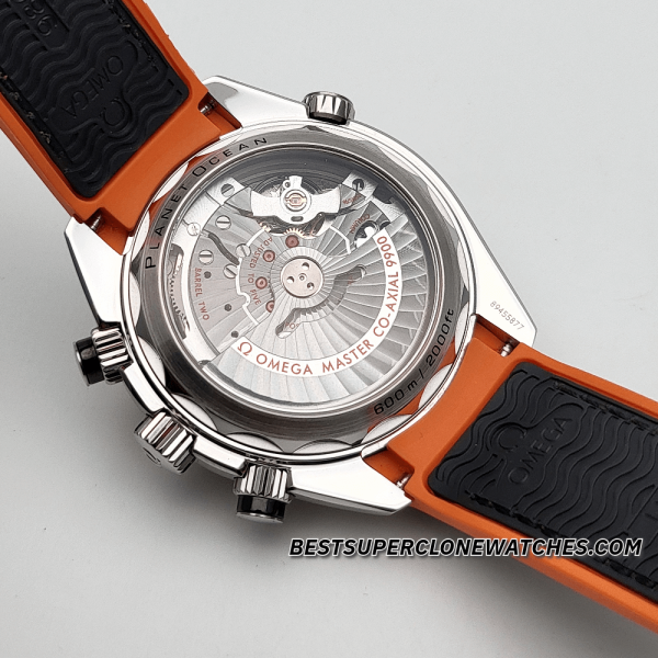 Omega Seamaster Planet Ocean 600M Chronograph Steel On Rubber Strap Black Dial 9900 Swiss Super Clone Watch Ref-215.32.46.51.01.001 - Image 5