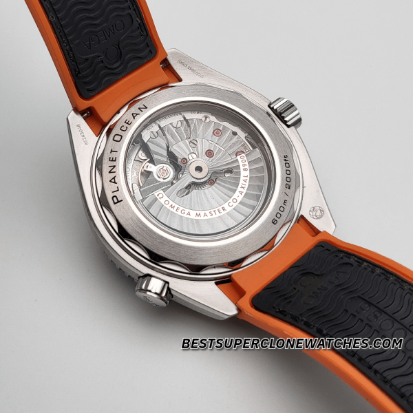 Omega Seamaster Planet Ocean 600M Steel On Rubber Strap Black Dial 8900 Swiss Super Clone Watch Ref-215.32.44.21.01.001 - Image 5