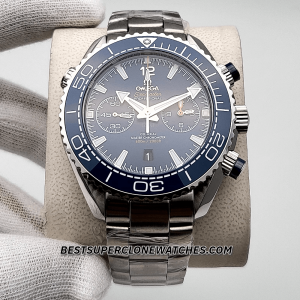Omega Seamaster Planet Ocean 600M Chronograph Steel On Steel Blue Dial 9900 Swiss Super Clone Watch Ref-215.30.46.51.03.001