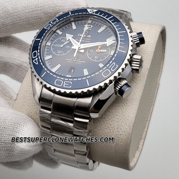 Omega Seamaster Planet Ocean 600M Chronograph Steel On Steel Blue Dial 9900 Swiss Super Clone Watch Ref-215.30.46.51.03.001 - Image 2