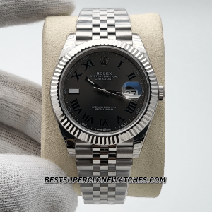 Rolex Datejust Oystersteel and White Gold Slate Dial 3235 Swiss Super Clone Watch Ref-126334