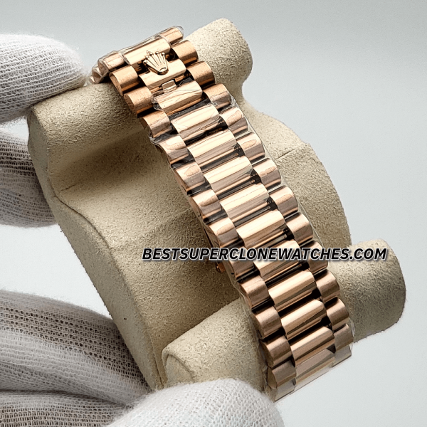 Rolex Day-Date Everose Gold Eisenkiesel with Diamonds Set Dial 3255 Swiss Super Clone Watch Ref-228235 - Image 4