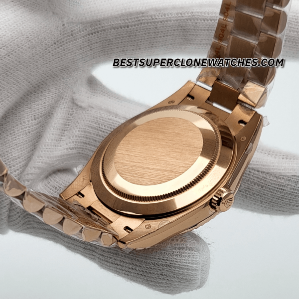 Rolex Day-Date Everose Gold Eisenkiesel with Diamonds Set Dial 3255 Swiss Super Clone Watch Ref-228235 - Image 5