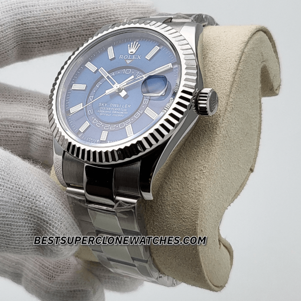 Rolex Sky-Dweller Oystersteel and White Gold Bright Blue Dial 9002 Swiss Super Clone Watch Ref-336934 - Image 2