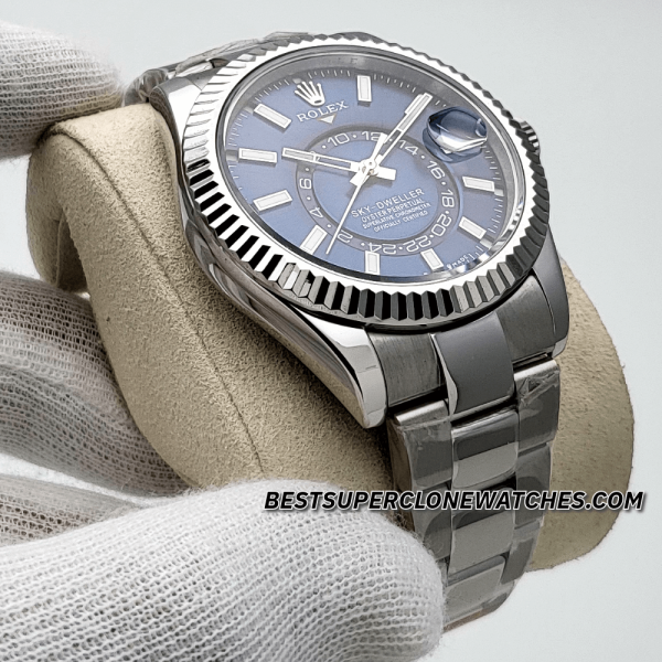 Rolex Sky-Dweller Oystersteel and White Gold Bright Blue Dial 9002 Swiss Super Clone Watch Ref-336934 - Image 3