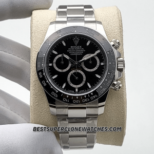 Rolex Daytona Panda Black Dial 4131 Swiss Super Clone Watch Ref-126500LN