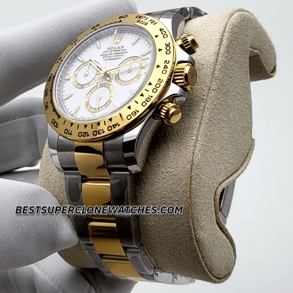 Rolex Daytona Yellow Rolesor White Dial 4131 Swiss Super Clone Watch Ref-126503 - Image 2