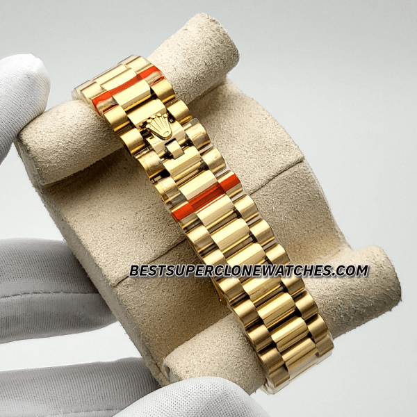 Rolex Datejust Yellow Gold Diamonds Set Floral Motif Olive Green Dial 31mm 2236 Swiss Super Clone Watch Ref-278288RBR - Image 4