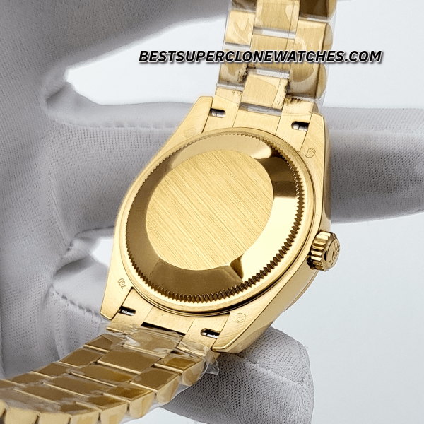 Rolex Datejust Yellow Gold Diamonds Set Floral Motif Olive Green Dial 31mm 2236 Swiss Super Clone Watch Ref-278288RBR - Image 5