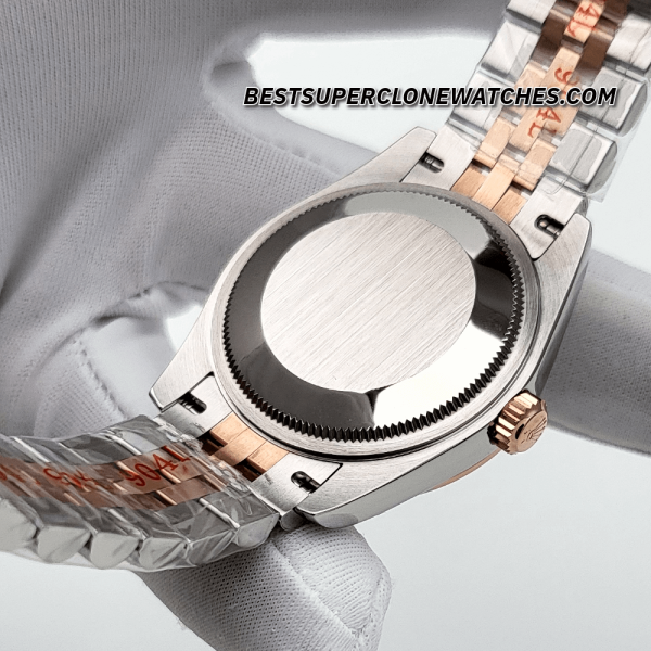 Rolex Datejust Oystersteel and Everose Gold Diamonds Set White Mother-of-Pearl Dial 31mm 2236 Swiss Super Clone Watch Ref-278381RBR - Image 5