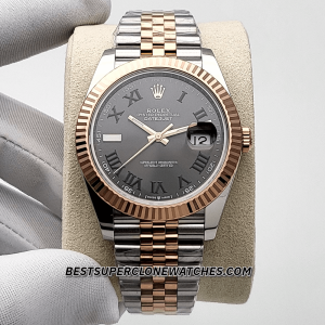 Rolex Datejust Oystersteel and Everose Gold Slate Dial 3235 Swiss Super Clone Watch Ref-126331