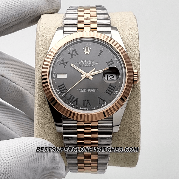 Rolex Datejust Oystersteel and Everose Gold Slate Dial 3235 Swiss Super Clone Watch Ref-126331