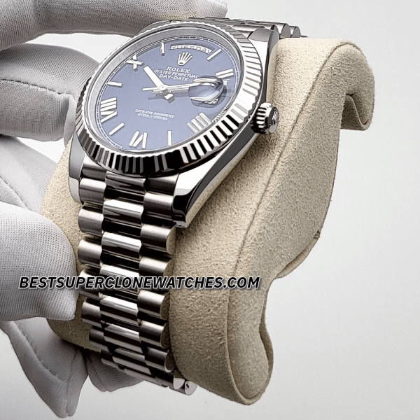 Rolex Day-Date White Gold Bright Blue Dial 40mm 3255 Swiss Super Clone Watch Ref-228239 - Image 2