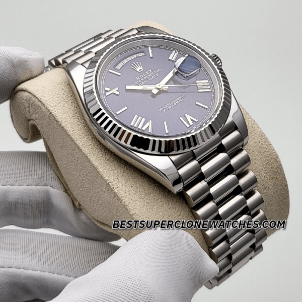 Rolex Day-Date White Gold Bright Blue Dial 40mm 3255 Swiss Super Clone Watch Ref-228239 - Image 3