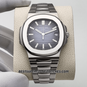 Patek Philippe Nautilus White Gold Sunburst Blue Dial 26-330 S C Swiss Super Clone Watch Ref-5811/1G-001