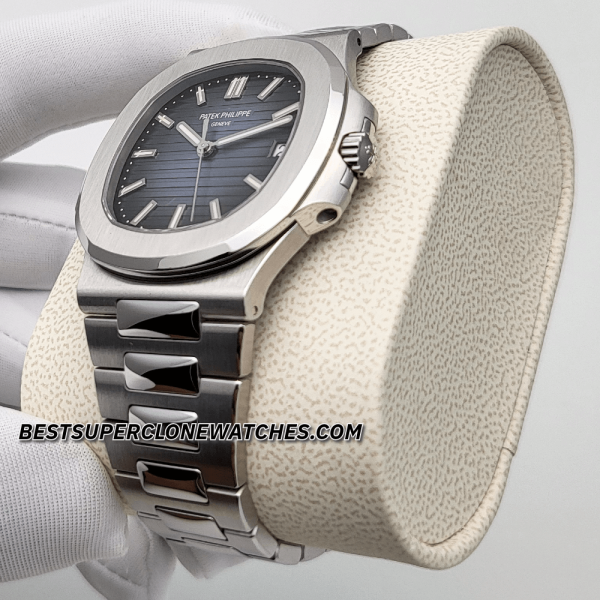 Patek Philippe Nautilus White Gold Sunburst Blue Dial 26-330 S C Swiss Super Clone Watch Ref-5811/1G-001 - Image 2