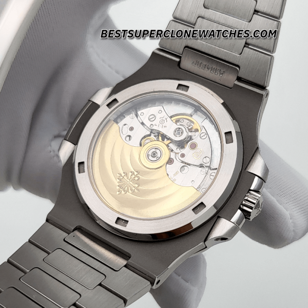 Patek Philippe Nautilus White Gold Sunburst Blue Dial 26-330 S C Swiss Super Clone Watch Ref-5811/1G-001 - Image 5