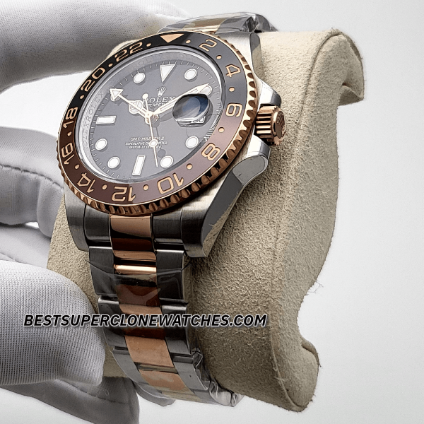 Rolex GMT Master II Rootbeer 2-Tone Black Dial 3285 Swiss Super Clone Watch Ref-126711CHNR - Image 2