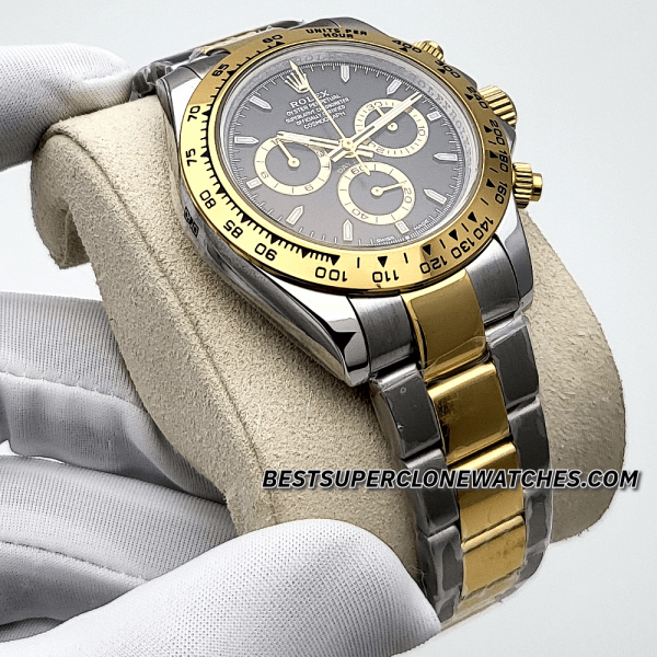 Rolex Daytona Yellow Rolesor Black Dial 4131 Swiss Super Clone Watch Ref-126503 - Image 3