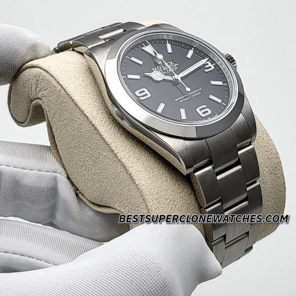 Rolex Explorer Black Dial Oystersteel Bracelet 3230 Swiss Super Clone Watch Ref-224270 - Image 3