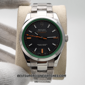 Rolex Milgauss Black Dial Domed Bezel 3131 Swiss Super Clone Watch Ref-116400GV