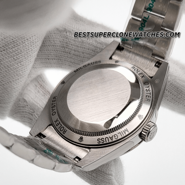 Rolex Milgauss Black Dial Domed Bezel 3131 Swiss Super Clone Watch Ref-116400GV - Image 4